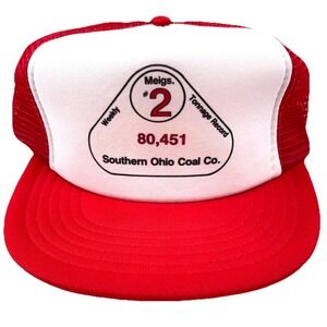 Vintage Southern Ohio Coal Trucker Hat Cap Snap Back Meigs 80s 90s Mining Miner